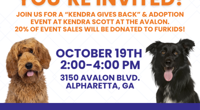 Shop Kendra Scott at Avalon with Adoptable Furkids Dogs - and Support Furkids!